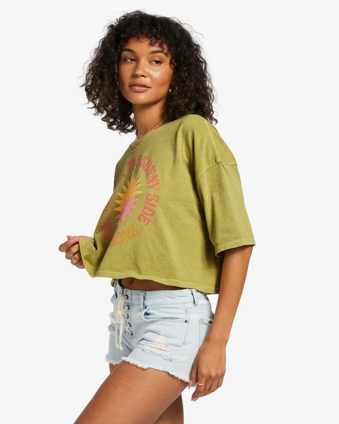Billabong TRUE Cropped TShirt Seaweed Women Tops Billabong TRUE Cropped TShirt Seaweed Women Tops