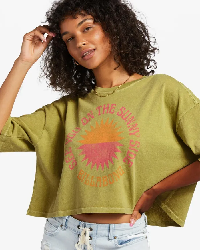 Billabong TRUE Cropped TShirt Seaweed Women Tops Billabong TRUE Cropped TShirt Seaweed Women Tops