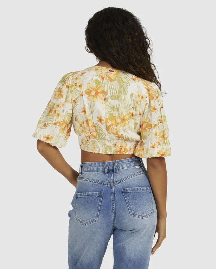 Billabong Utopia Top Floral Shirt Salt Crystal Women Tops Billabong Utopia Top Floral Shirt Salt Crystal Women Tops