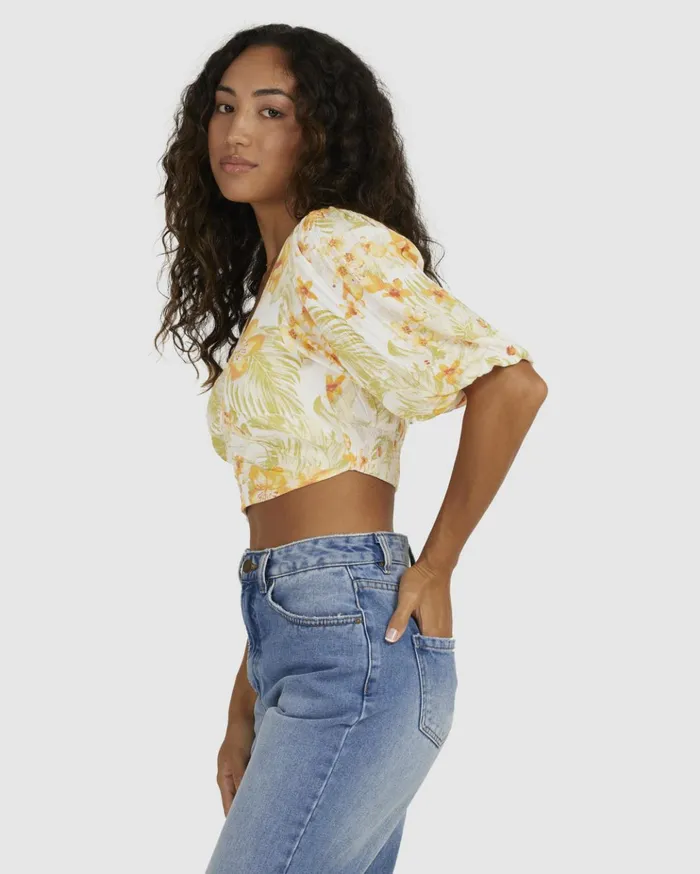 Billabong Utopia Top Floral Shirt Salt Crystal Women Tops Billabong Utopia Top Floral Shirt Salt Crystal Women Tops