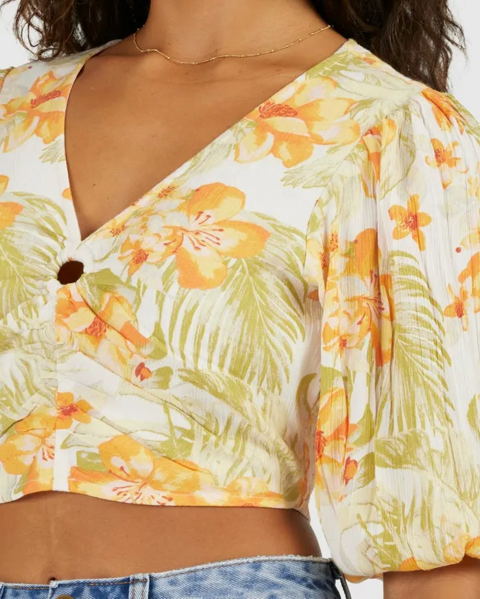 Billabong Utopia Top Floral Shirt Salt Crystal Women Tops Billabong Utopia Top Floral Shirt Salt Crystal Women Tops