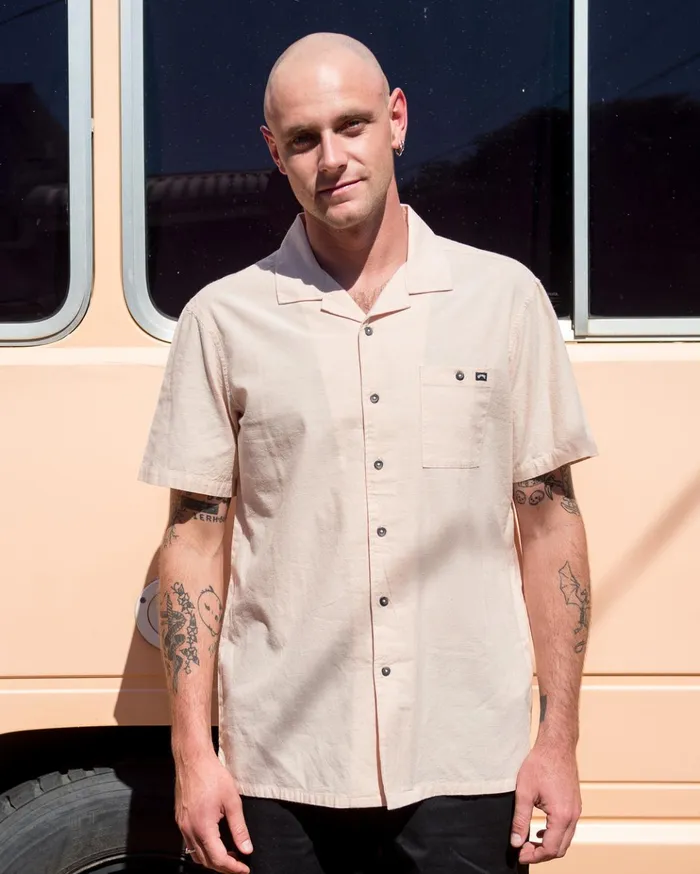 Billabong Vacay All Day Short Sleeve Shirt Peach Men Shirts