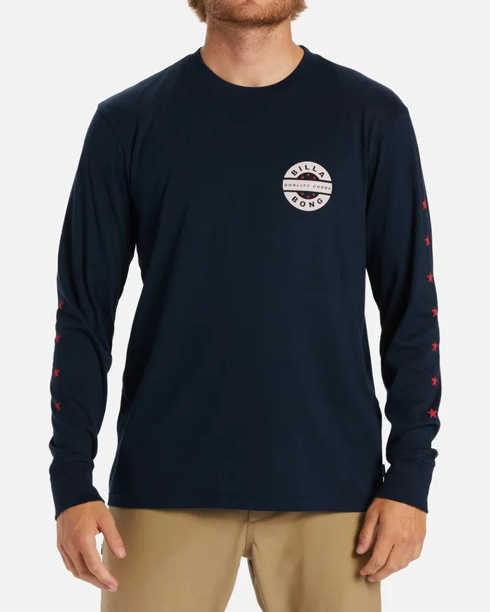 Billabong Vintage Rotor Long Sleeve TShirt Navy Men TShirts