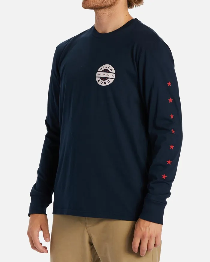 Billabong Vintage Rotor Long Sleeve TShirt Navy Men TShirts Billabong Vintage Rotor Long Sleeve TShirt Navy Men TShirts