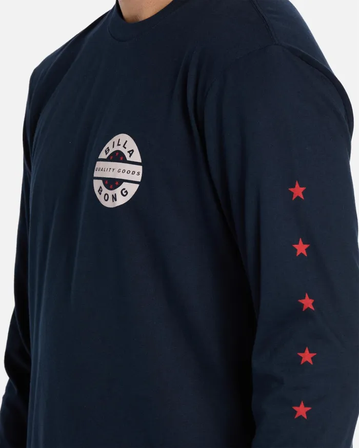 Billabong Vintage Rotor Long Sleeve TShirt Navy Men TShirts Billabong Vintage Rotor Long Sleeve TShirt Navy Men TShirts