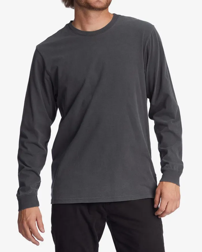 Billabong Wave Washed Long Sleeve TShirt Charcoal Men TShirts