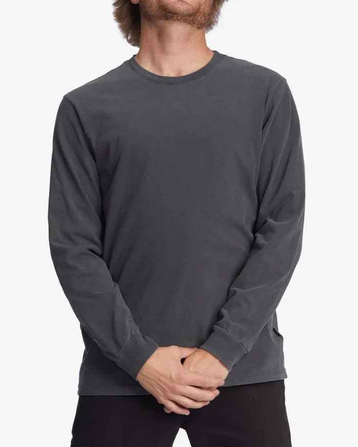 Billabong Wave Washed Long Sleeve TShirt Charcoal Men TShirts Billabong Wave Washed Long Sleeve TShirt Charcoal Men TShirts