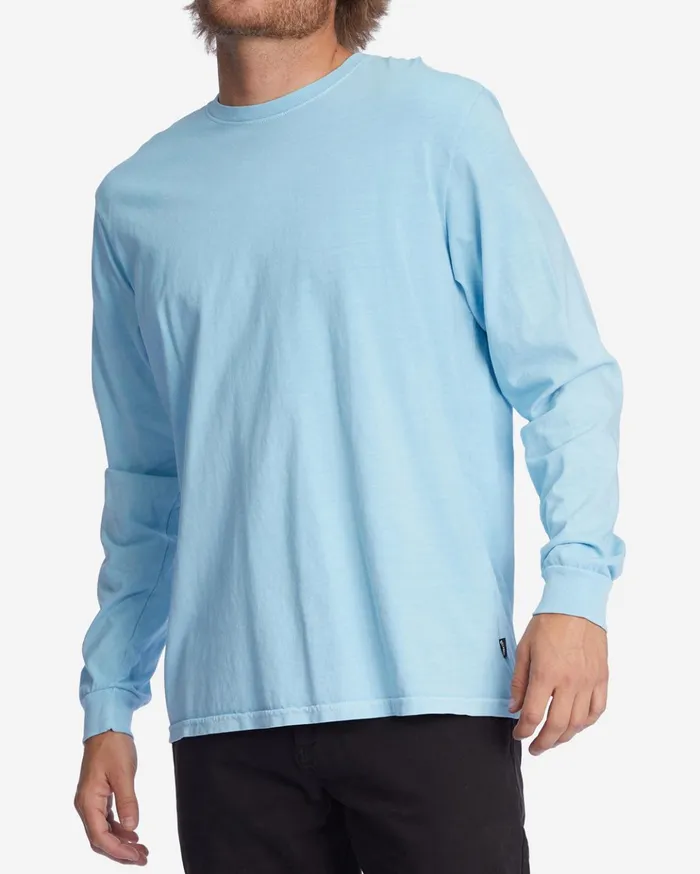 Billabong Wave Washed Long Sleeve TShirt Coastal Blue Men TShirts Billabong Wave Washed Long Sleeve TShirt Coastal Blue Men TShirts