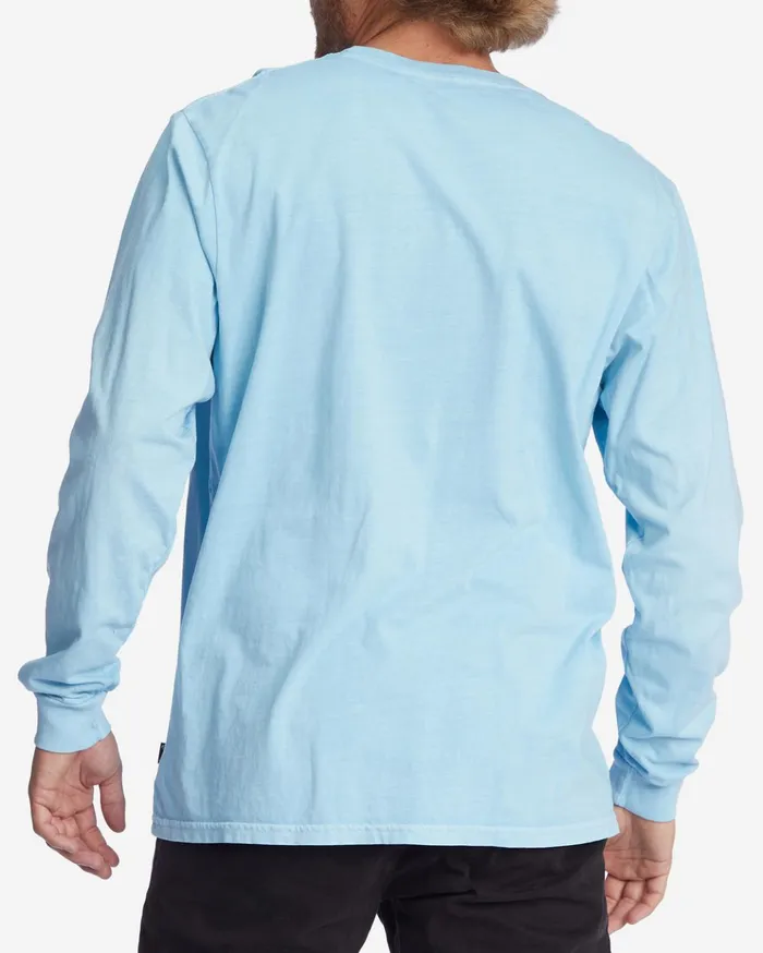 Billabong Wave Washed Long Sleeve TShirt Coastal Blue Men TShirts Billabong Wave Washed Long Sleeve TShirt Coastal Blue Men TShirts