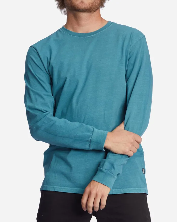 Billabong Wave Washed Long Sleeve TShirt Smoke Blue Men TShirts