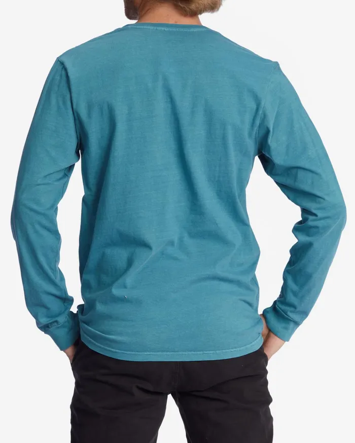 Billabong Wave Washed Long Sleeve TShirt Smoke Blue Men TShirts Billabong Wave Washed Long Sleeve TShirt Smoke Blue Men TShirts