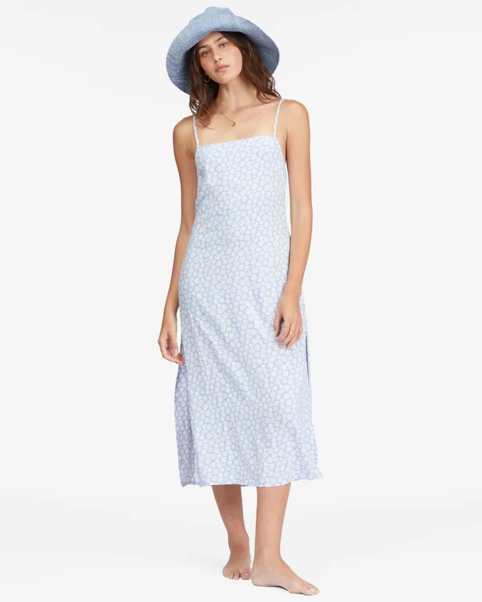 Billabong Weekend Waves Midi Slip Dress Baby Blues Women Dresses