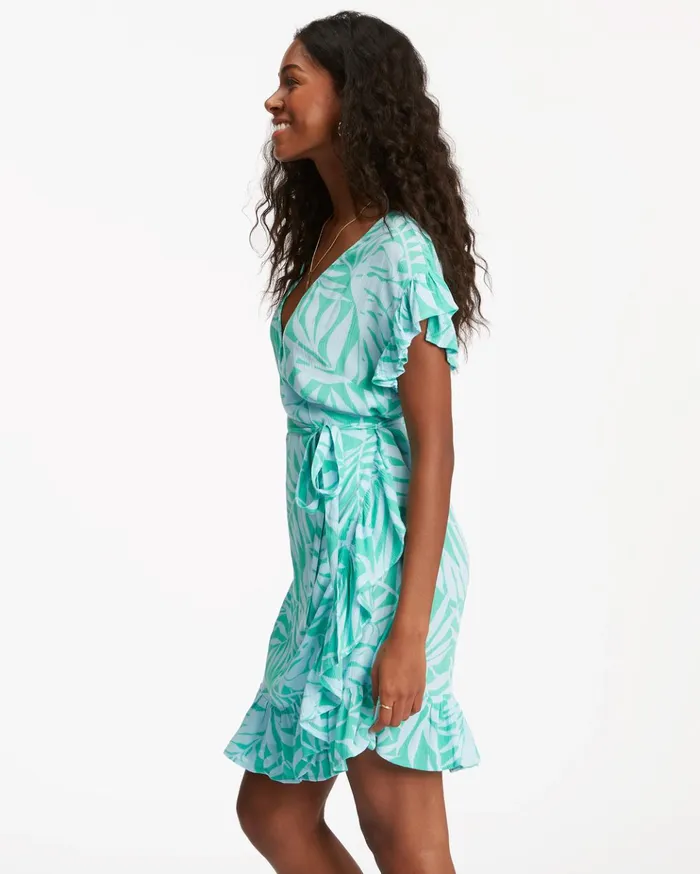 Billabong Wrap And Roll Woven Dress Tropical Green Women Dresses Billabong Wrap And Roll Woven Dress Tropical Green Women Dresses