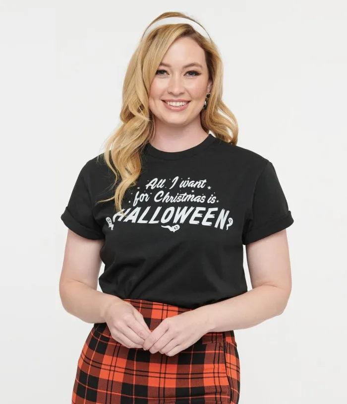 Black All I Want For Christmas Is Halloween Unisex Graphic Tee ClothingHalloween Unique Vintage Graphic Tees Black All I Want For Christmas Is Halloween Unisex Graphic Tee ClothingHalloween Unique Vintage Graphic Tees