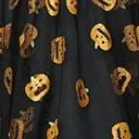 Black and Pumpkin Print Babydoll Dress DressesHalloweenPlus Unique Vintage Dresses