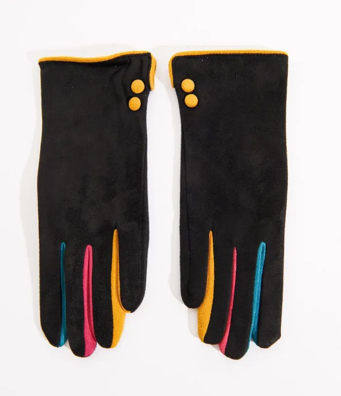 Black and Rainbow Finger Gloves Accessories Unique Vintage Gloves and Scarves Black and Rainbow Finger Gloves Accessories Unique Vintage Gloves and Scarves