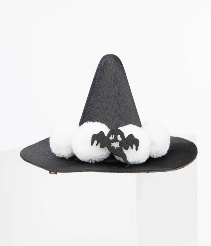 Black and White Witch Hat Hair Clip AccessoriesHalloween Unique Vintage Accessories Black and White Witch Hat Hair Clip AccessoriesHalloween Unique Vintage Accessories