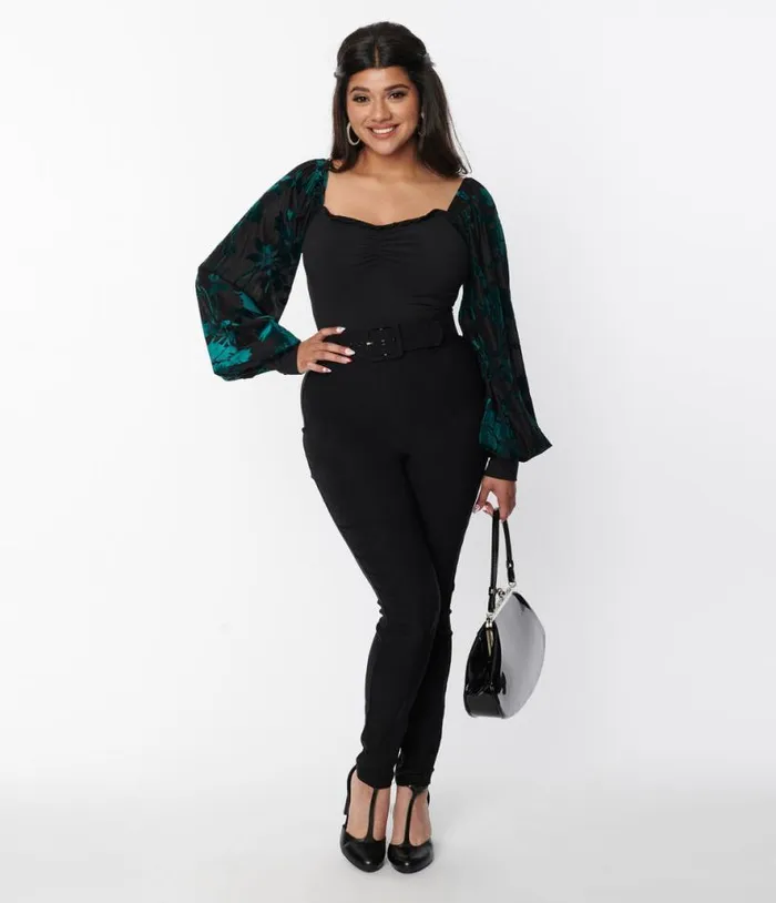 Black Belted Rizzo Cigarette Pants Clothing Unique Vintage Pants