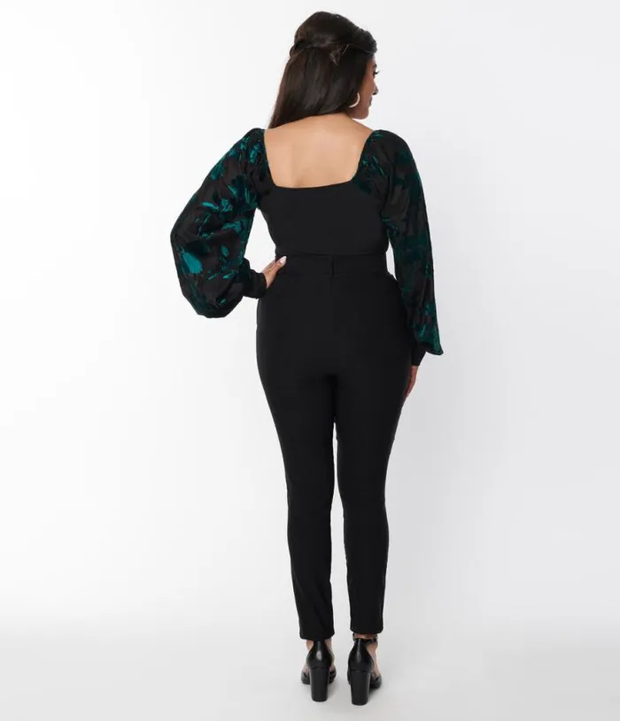 Black Belted Rizzo Cigarette Pants Clothing Unique Vintage Pants