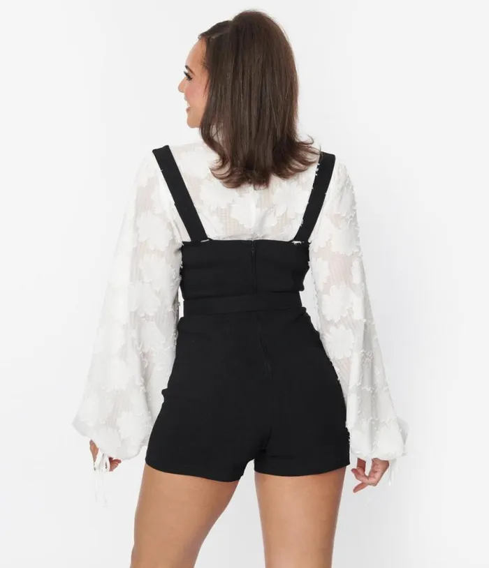 Black Belted Suspender Shorts ClothingPlus Unique Vintage Shorts