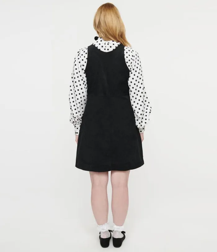 Black Button Up Fit and Flare Dress Dresses Unique Vintage Pocket Dresses