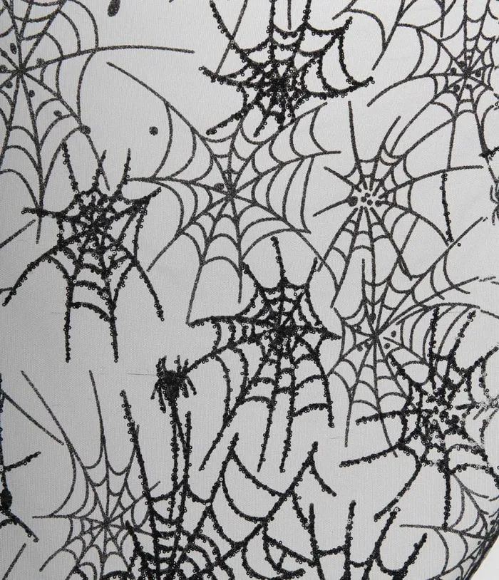 Black Glitter Spiderweb Mesh Cape ClothingHalloweenPlus Unique Vintage Jackets