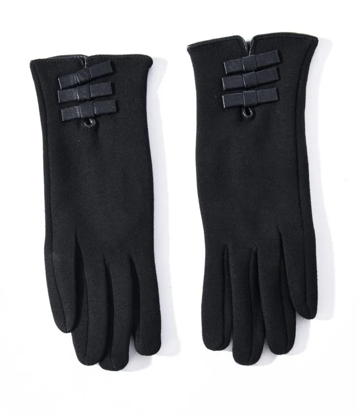 Black Leather Bows Texting Gloves Accessories Unique Vintage Gloves and Scarves Black Leather Bows Texting Gloves Accessories Unique Vintage Gloves and Scarves