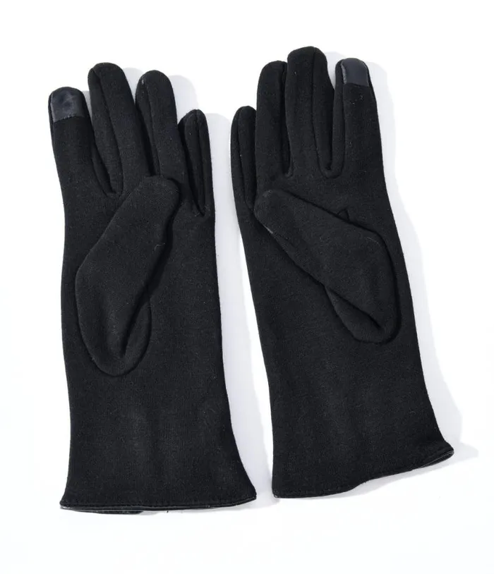 Black Leather Bows Texting Gloves Accessories Unique Vintage Gloves and Scarves