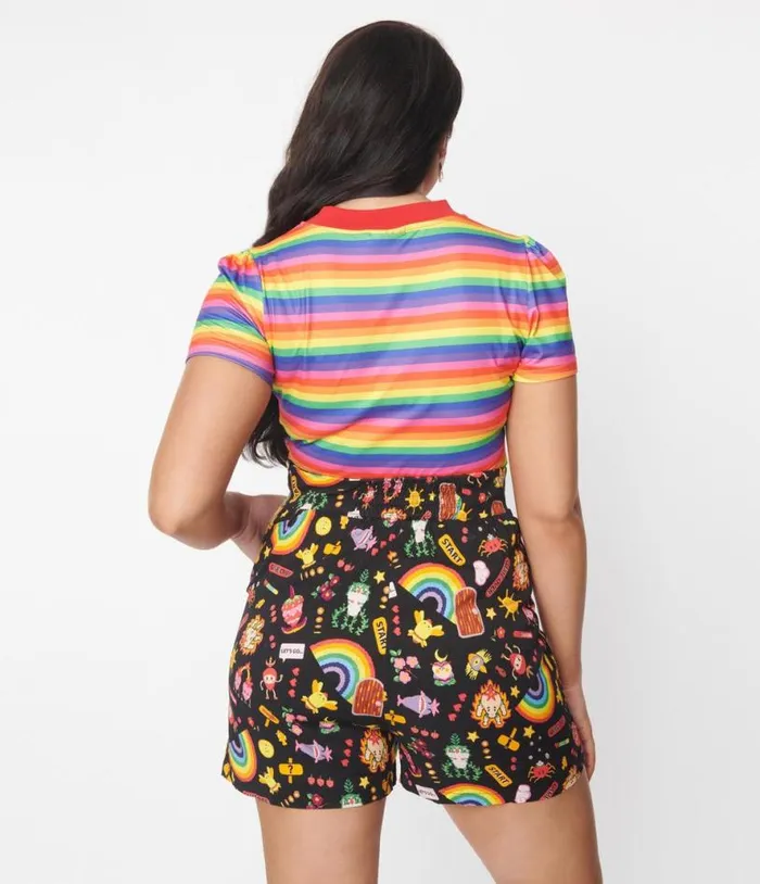 Black Reese Video Game High Waisted Shorts ClothingPlus Unique Vintage Shorts
