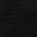 Black Scallop Hem Ruched Long Sleeve Top Clothing Unique Vintage Blouses