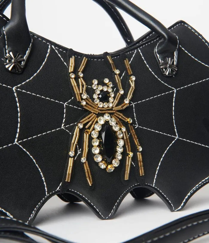 Black Spiderweb Bat Wing Handbag AccessoriesHalloween Unique Vintage Accessories