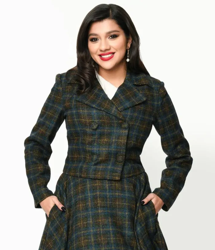 Blue and Green Check Plaid Jacket ClothingPlus Unique Vintage Jackets