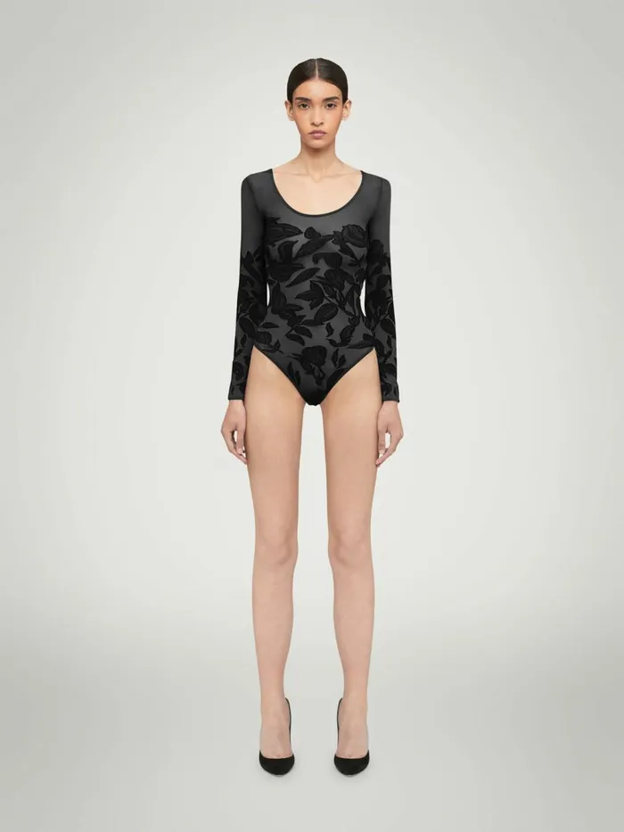 Body Tattoo String Body Blackblack Women Wolford Longsleeve Shirts