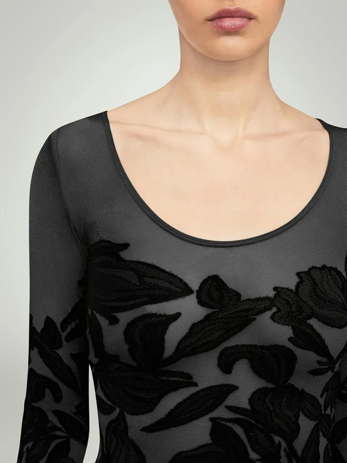 Body Tattoo String Body Blackblack Women Wolford Longsleeve Shirts