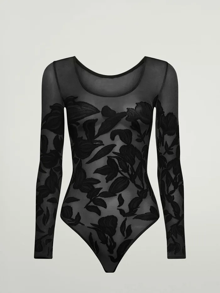 Body Tattoo String Body Blackblack Women Wolford Longsleeve Shirts