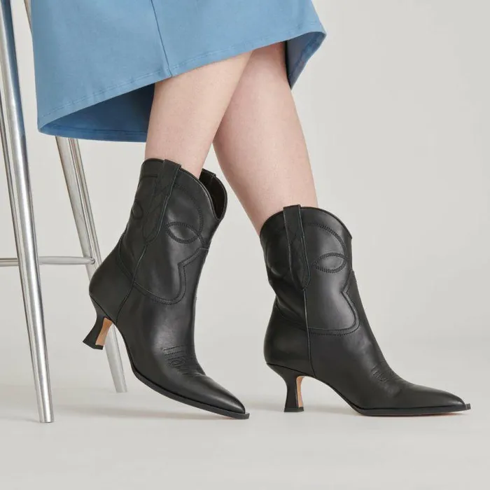 Boots and Booties Shop Dolce Vita Angel Booties Black Leather Black Leather