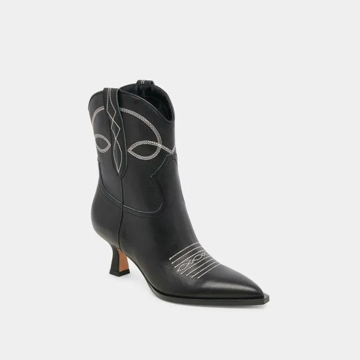 Boots and Booties Shop Dolce Vita Angel Booties Black White Leather Black White Leather