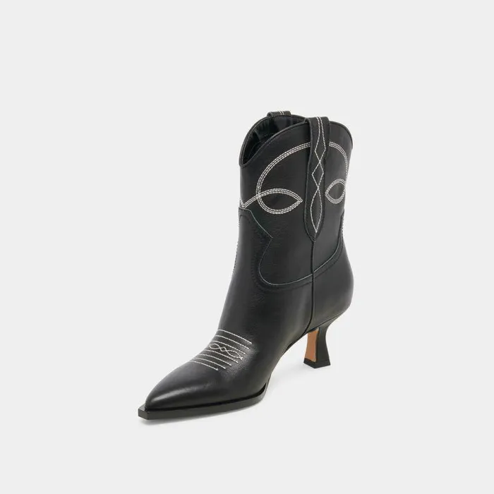 Boots and Booties Shop Dolce Vita Angel Booties Black White Leather Black White Leather