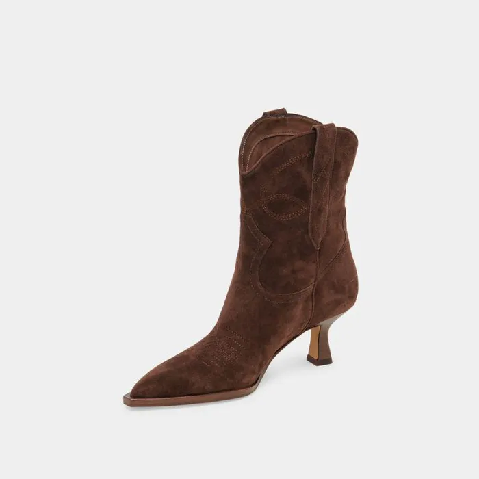 Boots and Booties Shop Dolce Vita Angel Booties Dk Brown Suede Dk Brown Suede