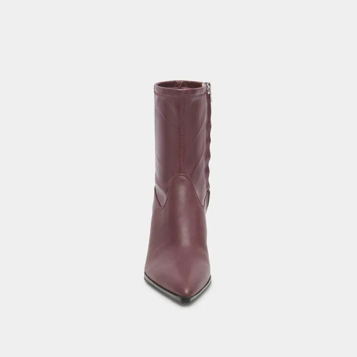Boots and Booties Shop Dolce Vita Arya Wine Leather Boots Rich Leather Wine Boots With Skinny Heel Wine Leather