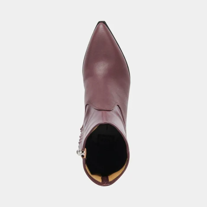 Boots and Booties Shop Dolce Vita Arya Wine Leather Boots Rich Leather Wine Boots With Skinny Heel Wine Leather