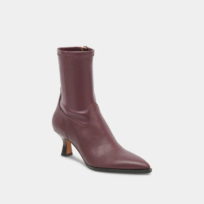 Boots and Booties Shop Dolce Vita Arya Wine Leather Boots Rich Leather Wine Boots With Skinny Heel Wine Leather