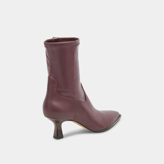 Boots and Booties Shop Dolce Vita Arya Wine Leather Boots Rich Leather Wine Boots With Skinny Heel Wine Leather