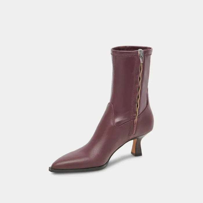 Boots and Booties Shop Dolce Vita Arya Wine Leather Boots Rich Leather Wine Boots With Skinny Heel Wine Leather
