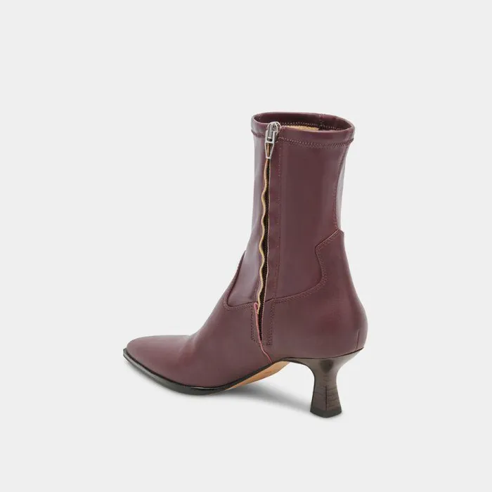 Boots and Booties Shop Dolce Vita Arya Wine Leather Boots Rich Leather Wine Boots With Skinny Heel Wine Leather
