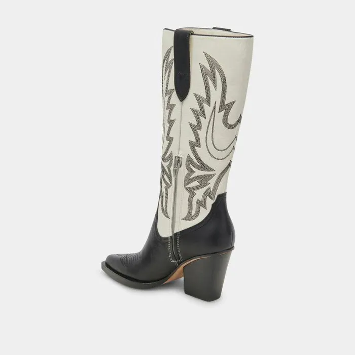 Boots and Booties Shop Dolce Vita Blanch Boots Black White Leather Black White Leather