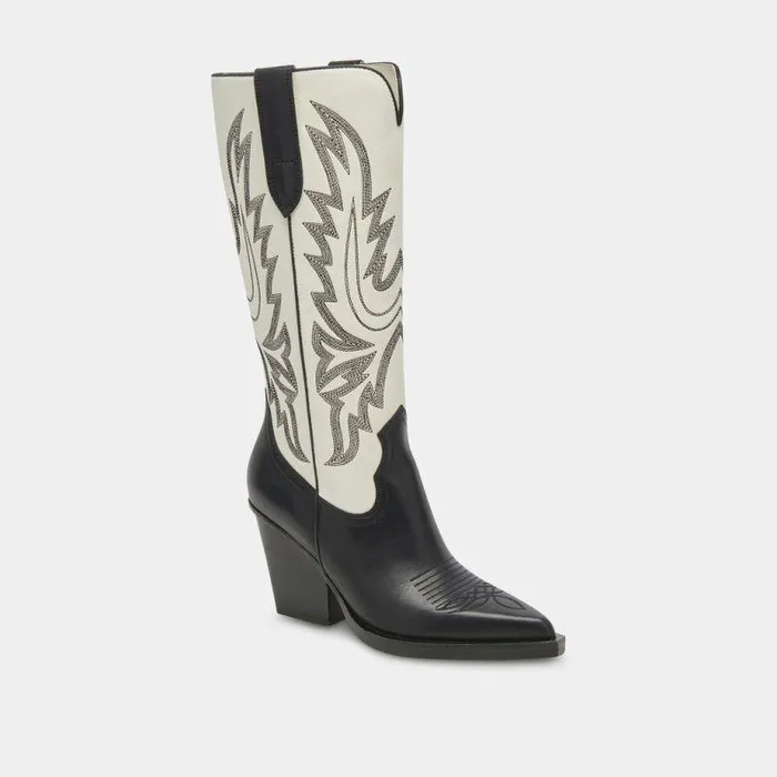 Boots and Booties Shop Dolce Vita Blanch Boots Black White Leather Black White Leather