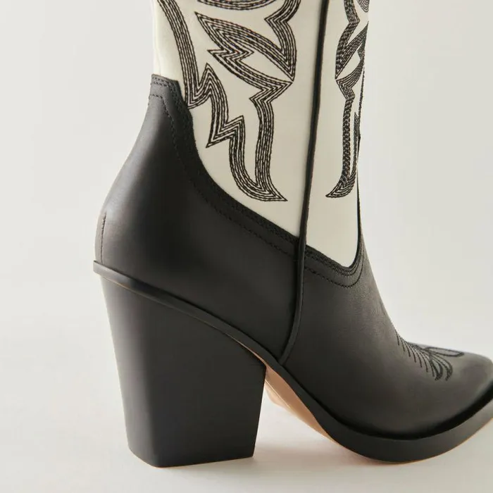 Boots and Booties Shop Dolce Vita Blanch Boots Black White Leather Black White Leather