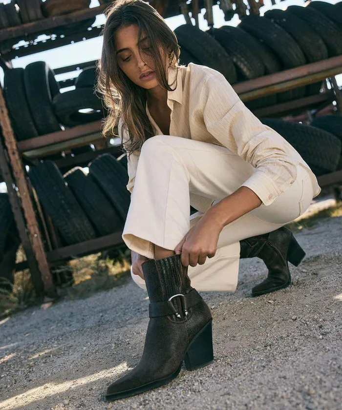 Boots and Booties Shop Dolce Vita Bounty Boots Espresso Distressed Leather Espresso Distressed Leather