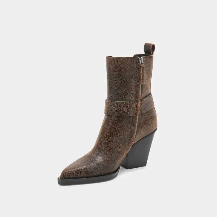 Boots and Booties Shop Dolce Vita Bounty Boots Espresso Distressed Leather Espresso Distressed Leather